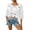White #014, variant on Women's Plain Fringe Trim Cut Out Sheer Cover Up, Boho Scallop Trim 3/4 Sleeve Round Neck Cover Up, For Beach Vacation, S