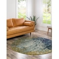 thumbnail image 3 of Rugs.com Hyacinth Collection Rug – 5 Ft Round Blue Medium Rug Perfect For Kitchens, Dining Rooms, 3 of 9