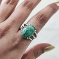 thumbnail image 4 of Natural Tibetan Turquoise Ring, AAA Turquoise Ring, December Birthstone, 3 Twisted Band, 925 Sterling Silver, Womens Ring, Christmas, Thanksgiving, Handmade, Statement Jewelry, Natural Gemstone Ring, 4 of 6