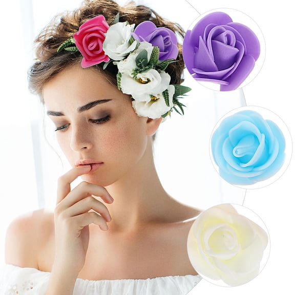 Toyandona 100 Pieces Foam Rose Flowers for Wedding, Party Decorations, Crafts, Centerpieces, and Home Floral Arrangements