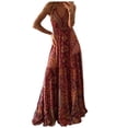 thumbnail image 1 of Fankiway Robe Longue à Bretelles à Col en V à Fleurs pour Femme Sans Manches Bohème de Plage, 1 of 6