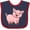 Navy and Red, variant on Inktastic Cute Pig Boys or Girls Baby Bib