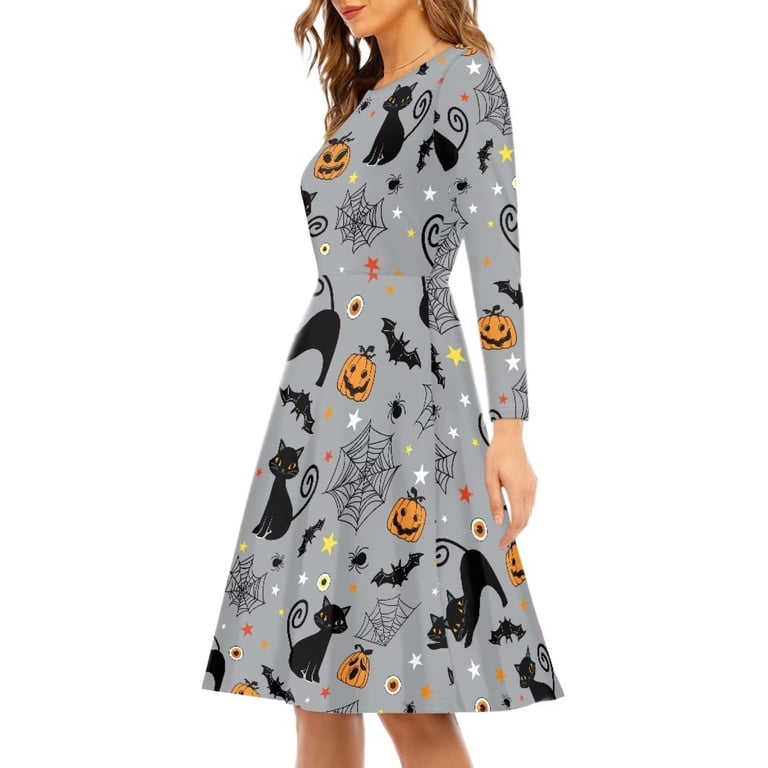 halloween print skater dress Pumpkins Scoop Skater Dress
