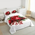 thumbnail image 3 of Manfei Christmas Berry Bedding Comforter Set,Chic Xmas Ball Twin Comforter Sets,Green White Red Bedding Set For Adults,Microfiber Bedroom Decor,2-Piece, 3 of 8