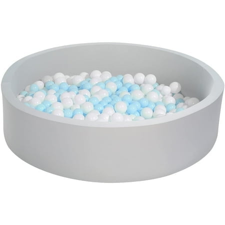UHAPPYEE Grande Fosse à Balles Souple pour Tout-Petit, 51 x 11,8 Po Fosse à Balles en Mousse pour Bébé Enfants Piscine à Balles Ronde Souple Enfants Tout-Petit, Fosse à Balles Ronde Intérieure en Mousse Mémoire Sans Balles - Gris