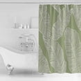 thumbnail image 2 of Shower Curtains Sets for Bathroom Decor White Lines Tropical Palm LeavesWaterproof Bathroom Curtain with Hooks,Plant on Sage Greenfor Bathroom Decor,36x72IN, 2 of 7