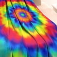 thumbnail image 3 of Rainbow Tie Dye Mandala Pattern Blanket,Comfortable Soft Flannel Throw Blanket,All Season,Warm Lightweight Blankets for Sofa Bed Couch Living Room Chair,60"x80", 3 of 4