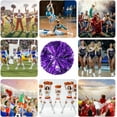 thumbnail image 6 of 8 Pack pom poms Cheerleading,Cheerleading poms Sports Dance Cheer Plastic Pom Poms Cheerleading for Sports Team Spirit (Green+Silver), 6 of 6