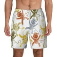 thumbnail image 2 of Picia Cartoon Monkey pattern Mens Swim Trunks with Compression Liner Stretch Beach Shorts Quick Dry with Zipper Pockets No-Chafing Board Shorts-X-Large, 2 of 9
