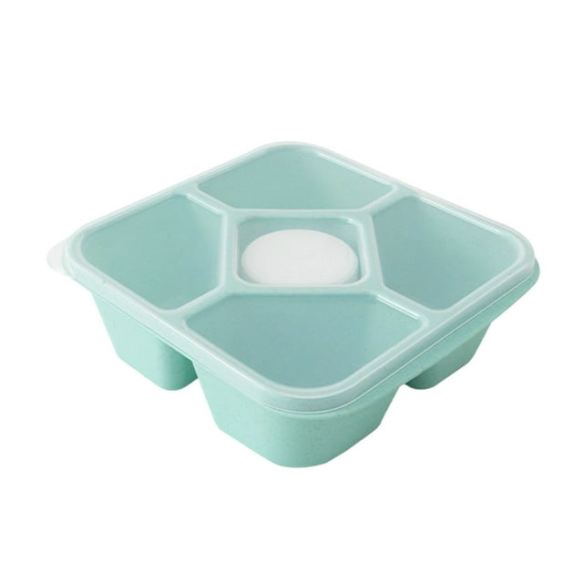 yulier Contenants à Collation Lunchables pour Enfants et Adultes, Boîte Bento à 5 Compartiments avec Petit Contenant Étanche, Contenants Réutilisables en Paille de Blé pour Préparation de Repas