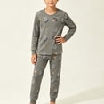 thumbnail image 3 of ITSAME Boys Clothes 2 Piece Outfits Cotton Long Sleeve Top and Pants Casual Comfy Loungewear Set Dark Gray Size 7, 3 of 7