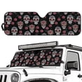 thumbnail image 2 of POLERO Car Windshield Sun Shade, Suagr Skull Rose Sun Visor for Car Off-road Vehicle, Block UV Rays, Foldable 52.95x16.14 inches, 2 of 7
