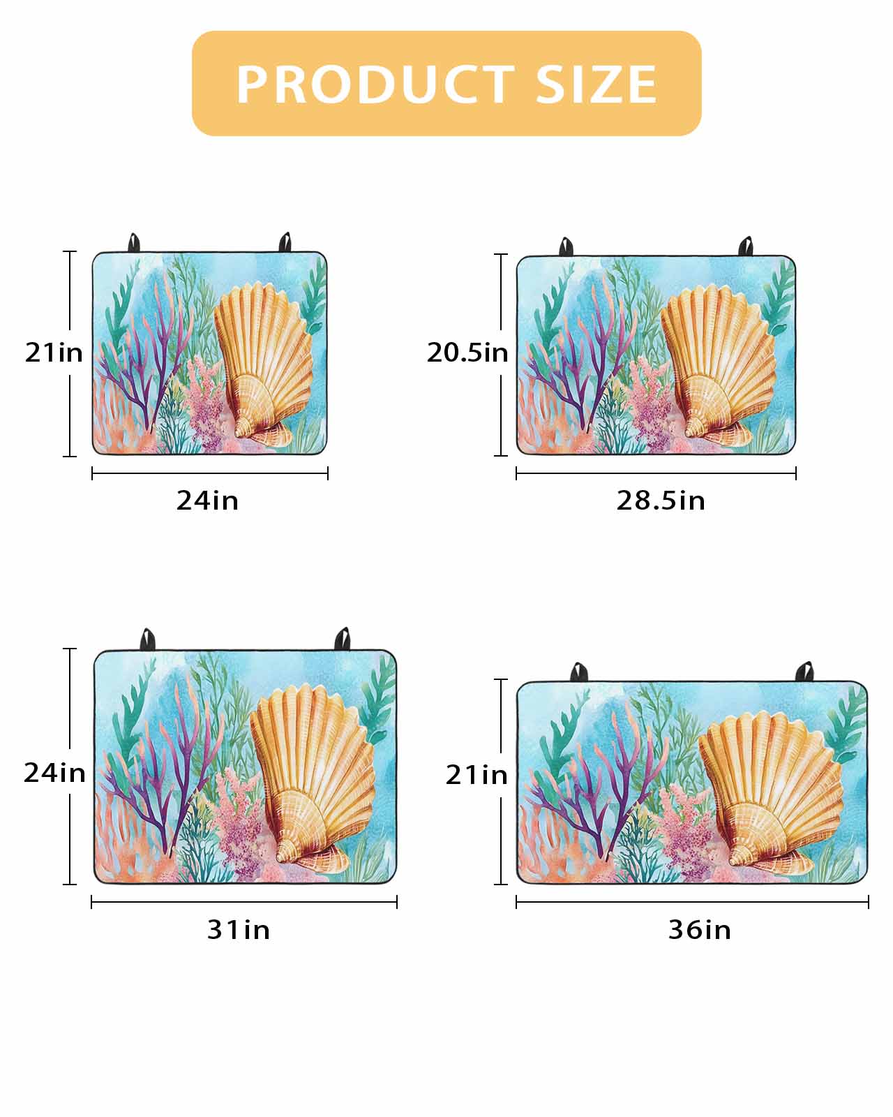 nqOlkjepod Large Induction Cooktop Protector Mat 24"x21", Summer Ocean Stove Top Covers for Electric Stove, Coastal Watercolor Shell Coral Decorative Stove Burner Cover Mats, Glass Top Stove Cover