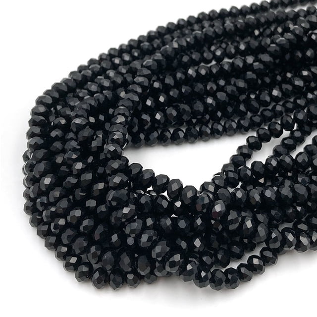 2 3 4 6 8mm Rondelle Flat Faceted Crystal Beads for Jewelry Making Solid Color Loose Spacer Glass Beads Bracelet Necklace DIY