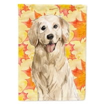Carolines Treasures CK1841CHF Fall Leaves Golden Retriever Flag Canvas House Size  Large multicolor
