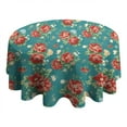 thumbnail image 4 of Round Waterproof Tablecloth Pioneer Floral Reusable Indoor/Outdoor Durable Table Cover for Kitchen and Dining Room 60 Inch X 60 Inch, 4 of 6