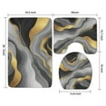 thumbnail image 3 of Gray and Gold Marble Gold Dots Pattern Bathroom Rugs Sets 3 Piece,Toilet Cover Set,Absorbent Non Slip Bathroom Mats Sets with U-Shaped Contour Rug Toilet Rug Set, 3 of 5