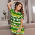 thumbnail image 3 of Disketp St. Patrick's day in green colors para Camisón Corto de Manga Corta para Mujeres, Camisón Cómodo con Escote Redondo, Bonito y Confortable, 3 of 6
