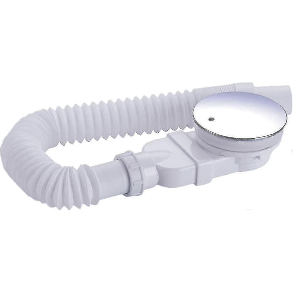 Extra Flat Shower Drain 90 Mm - Drain Hole Kit For Shower Tray, Shower Siphon With Odor Trap, Hair Sieve, Flexible Hose
