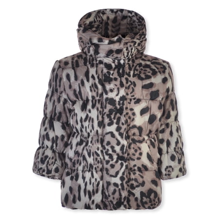 Urban Republic Baby Girls' Leopard Jacket - black, 24 months (Infant)
