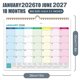 thumbnail image 4 of Calendario de pared 2026-2027, 18 meses, enero de 2026 a junio de 2027, grande, con tareas y notas, planificador mensual, diseño floral., 4 of 7