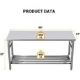 thumbnail image 2 of 60''x24'' Stainless Steel Folding Preparation Table with Adjustable Undershelf, NSF Commercial Heavy-Duty Workbench, for Kitchen, Hotel, Home, Outdoor Cooking Table, 2 of 8