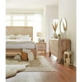 thumbnail image 2 of World Interiors Haveli Mango Wood Geometric Carved Queen Bed in Natural, 2 of 5