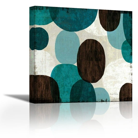 Blue Drips II - Contemporary Fine Art Giclee on Canvas Gallery Wrap - wall décor - Art painting - 24 x 24 Inch - Ready to Hang