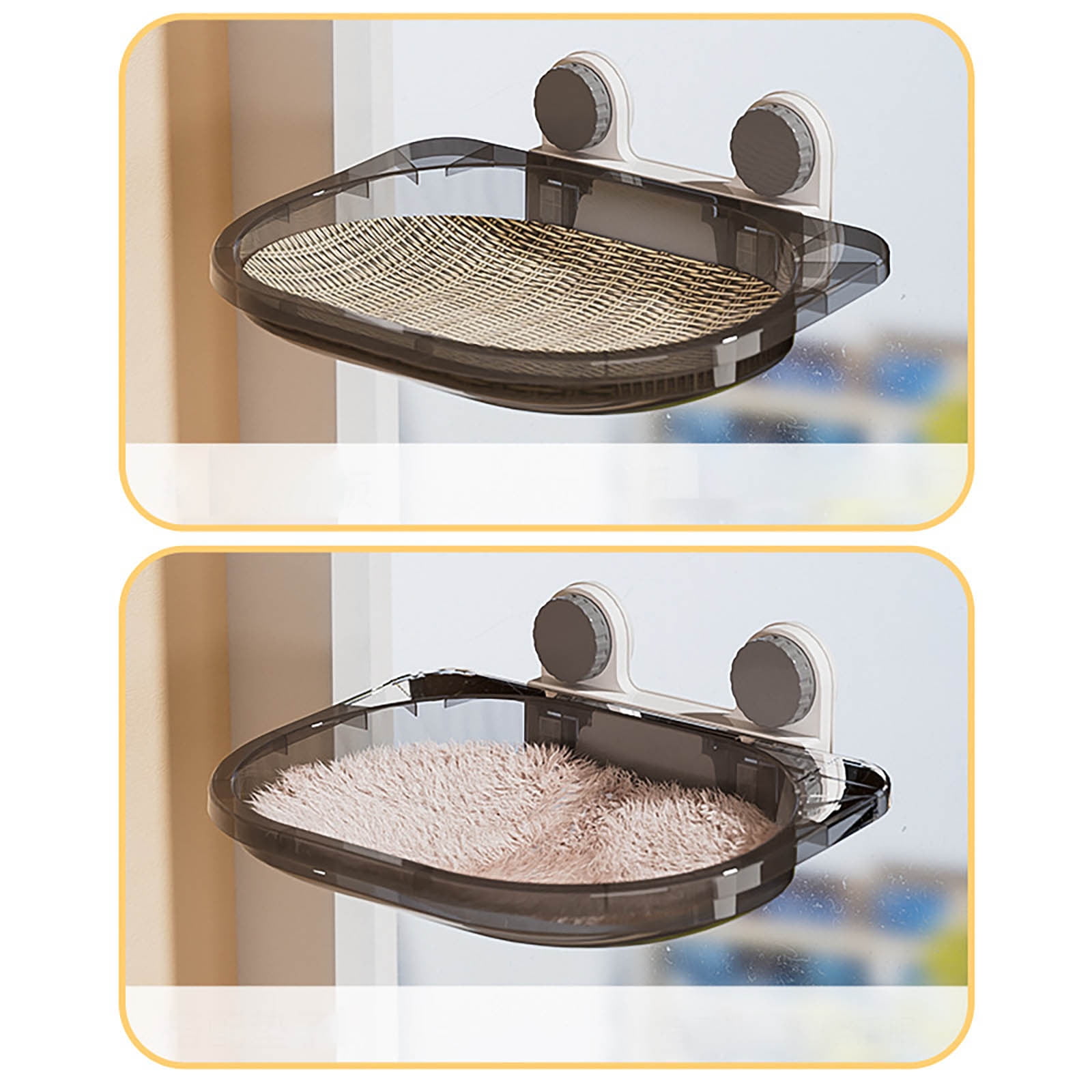FEISHENTT Cat Window Bed - Transparent Window Hammock, Safety Cat Shelves for Small Cats, Transparent Cat Perch, Suction Cups, Space Saving Cat Seat