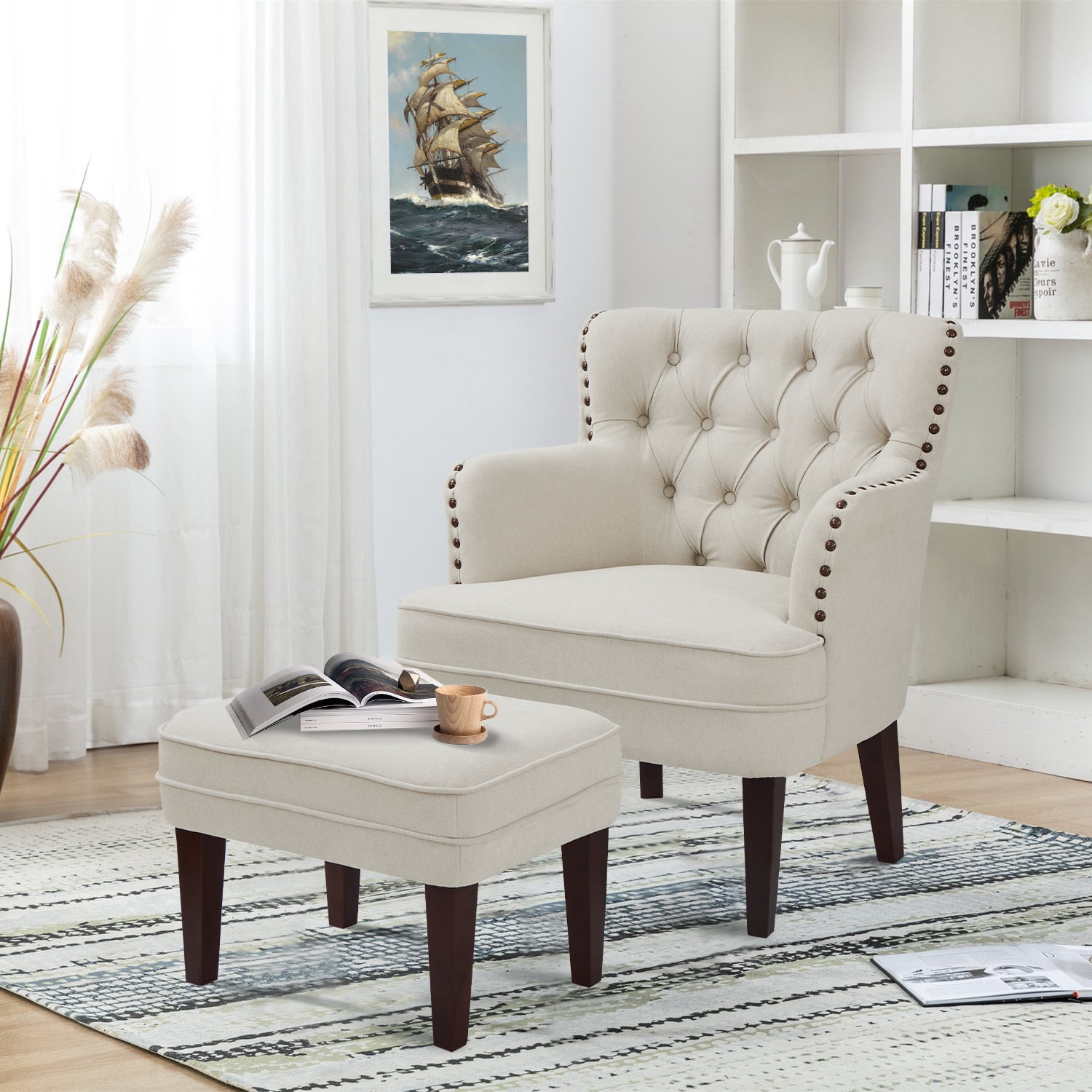 Living Room Accent Chairs With Ottomans | Cabinets Matttroy