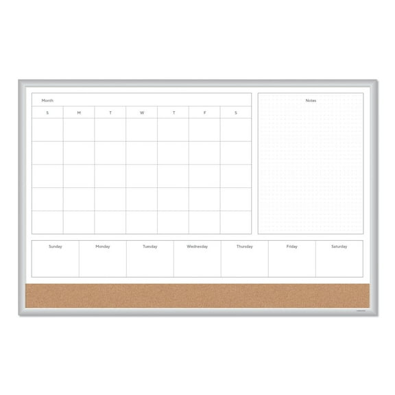 U Brands 4N1 Magnetic Dry Erase Combo Board 36 x 24 White/Natural 3891U00-01