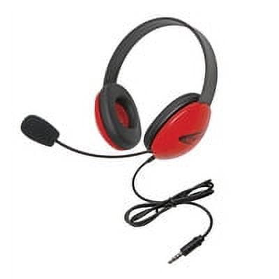 Califone Listening First 2800-RDT Over-Ear Stereo Headset with Gooseneck Microphone, 3.5mm Plug, Red, Each