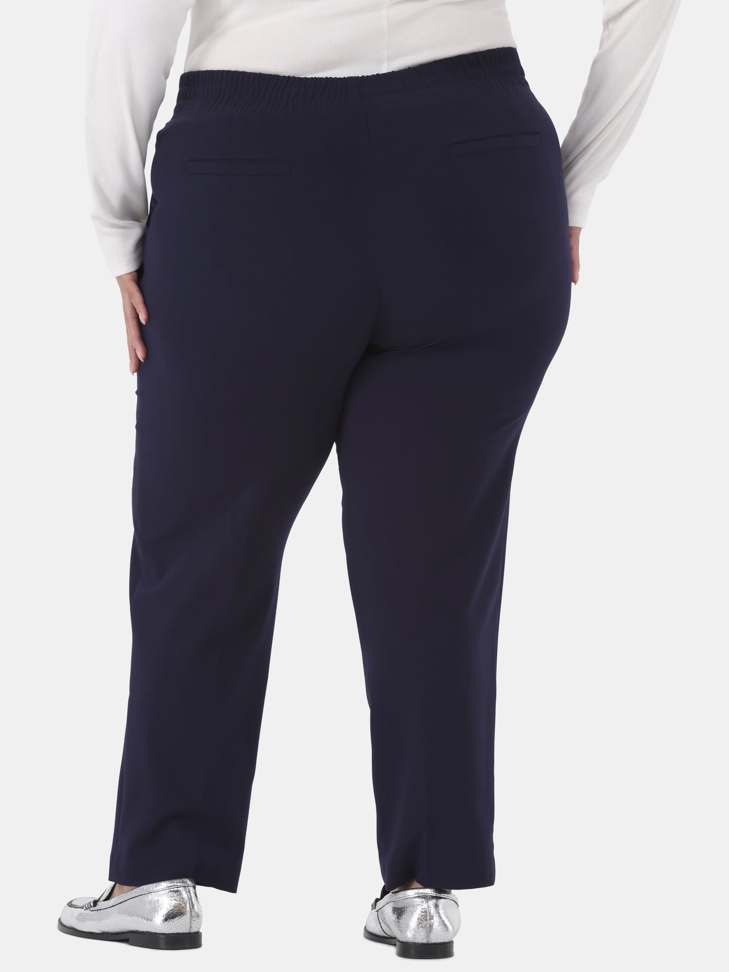 Just My Size by Hanes Women's Plus Tummy Control Dress Pants, Sizes 0X-4X, Regular & Petite