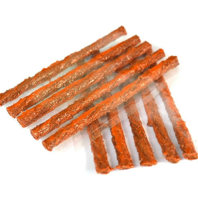 Juego de 4 tapones de reparación de neumáticos, tiras de goma para reparación de neumáticos, sello sin cámara autovulcanizante (100 mm x 6 mm) para automóviles