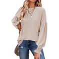 thumbnail image 2 of Camisetas casuales para mujer, camisetas de manga larga para mujer, camisetas para mujer, camisetas de cuello redondo para mujer, diseño aerodinámico, 2 of 6