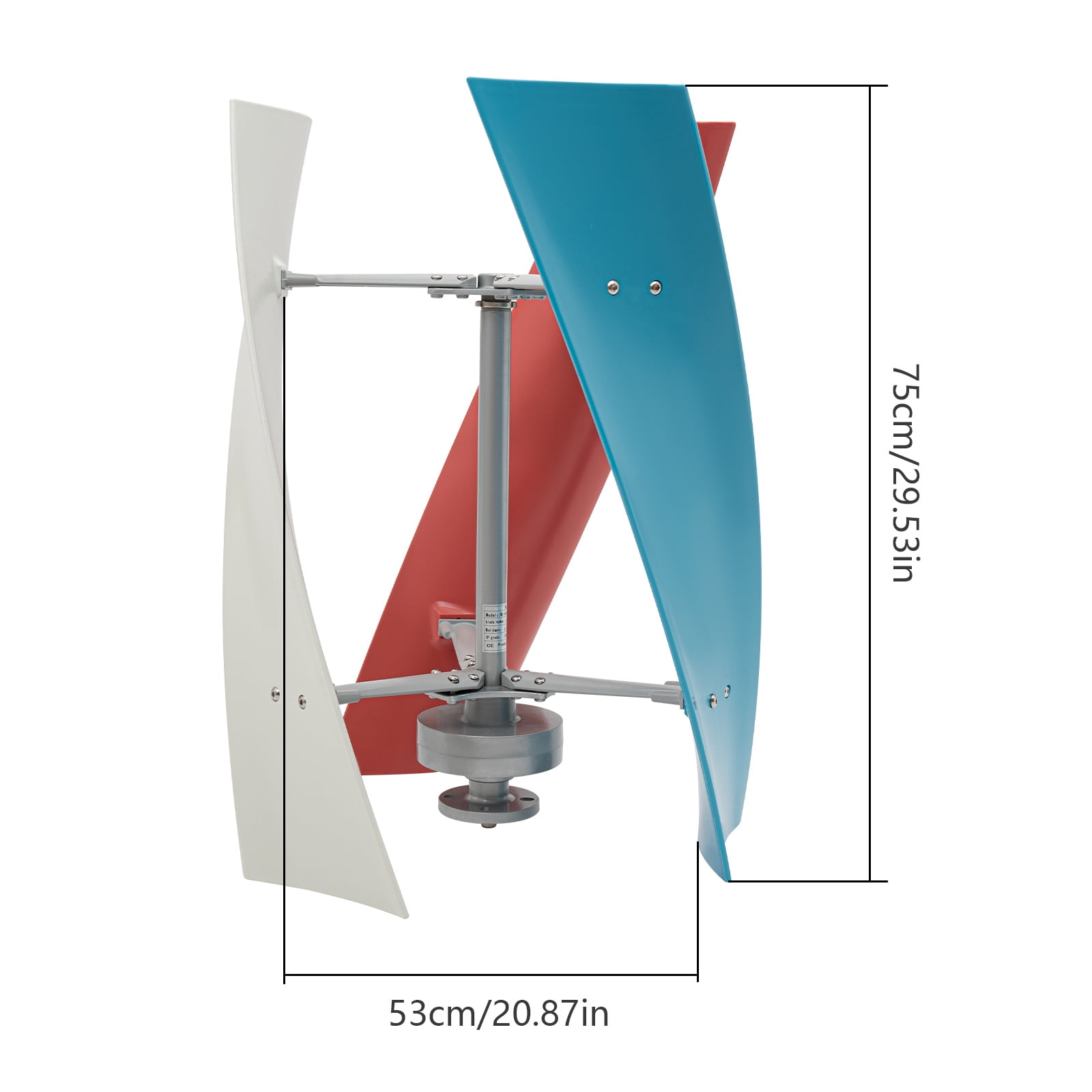 450W Wind Turbine Generator, 12V DC Vertical Axis, Low Vibration, Waterproof, for Home/Garden Use, Maglev Generator, 3 Nylon Fiber Blades