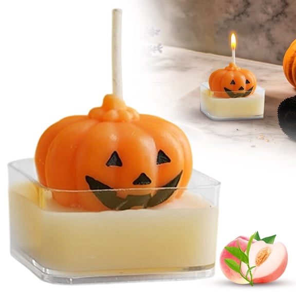 Juaoua Halloween Cute Pumpkin Candles,Mini Tealight Candles Bulk,Halloween Tea Lights Candles for Halloween Trick or Treat Activity Party Supply Home Table Decoration,Tabletop Centerpiece