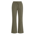 thumbnail image 7 of Kvture Womens Casual Loose Drawstring Elastic Waist Wide Leg Lounge Pants Lightweight Baggy Sweatpants Joggers with Pocket Army Green Pant L, 7 of 7