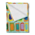 thumbnail image 2 of Colorful Soft Flannel Fleece Blanket, Modern Abstract Illustration with Various Uneven and Deformed Rectangular Shapes, Cozy Plush for Indoor and Outdoor Use, 50" x 60", Multicolor, by Ambesonne, 2 of 5