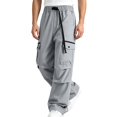 thumbnail image 4 of Mens Baggy Hiking Cargo Pants Multi Pockets Parachute Pants Tear Resistant Lightweight Relaxed Fit Wide Leg Pants Outdoor Climbing Trousers, 4 of 8