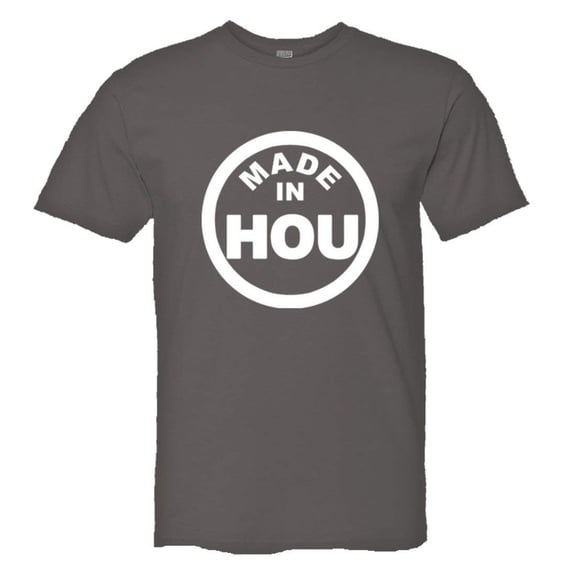 PleaseMeTees™ Mens From Born Made In Houston TX Logo Label HQ Tee