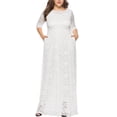 thumbnail image 3 of Casual Dresses for Women Neckline Cocktail Party Floral Lace Flowy Plus Size Dress White Tank Loose Sundresses XXXXXL, 3 of 9