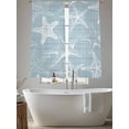 thumbnail image 4 of Summer Coastal Sheer Curtains 2 Panels Set Nautical Abstract Starfish Ocean Marine Life Sheer Window Curtains Light Filtering Rod Pocket Voile Drapes for Bedroom Living Room 52"X72", 4 of 8