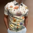 thumbnail image 2 of Watercolor Wildflowers Spring Summer (10) Men Zipper T-shirt Summer Casual Short Sleeve T-shirt Top, 2 of 7