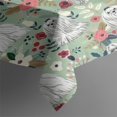 thumbnail image 3 of Maltese Dog and Flower Floral Rectangle Tablecloth 60"x84",Waterproof Polyester Rectangle Table Cloth, Wipeable Spillproof Polyester Tablecloth for Dining, Camping, Indoor and Outdoor, 3 of 5