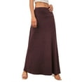 thumbnail image 3 of Women'S Casual Mid Long Skirts Stretchy Ultra-Soft Flowy Maxi Formal Skirts High Waist Lounge Skirts Wine Red XL, 3 of 7