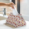 thumbnail image 6 of Uemuo Oriental Cuisine Pattern Tissue Box Cover Holder, Triangle with Bottom Belt - PVC Leather Decorative Organizer for Tabletop, Bathroom, Car, Office, 6 of 9