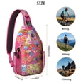 thumbnail image 5 of Nordic Style Sling Backpack for Essentials with Colorful Geometric Print, Lightweight Travel Hiking Daypack for Women, 5 of 6