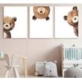 thumbnail image 3 of Baby Bear Nursery Wall Hieng Peeking Bear Pictures Wall Decor Peekaboo Kids Room Decor Woodland Animal Posters Neutral Nursery Painting Canvas Print Hiengwork for Children's Baby Room Bedroom, 3 of 6