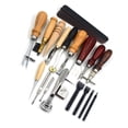 thumbnail image 1 of Herramienta de cuero, 19 unidades/juego de herramientas de punzonado para manualidades de cuero, costura de artesanía en cuero, tallado, ranuradora hecha a mano DIY, 1 of 5
